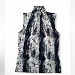 SERE NADE || SMALL Black and white snake print sleeveless blouse